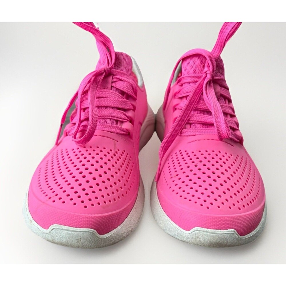 Crocs LiteRide Pacer Shoes Women's Size 9 Pink Comfort Lace Up 205234 - Picture 9 of 9